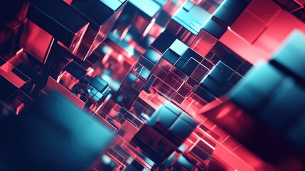 Poster - Abstract high tech background featuring geometric cubes in a 3D illustration