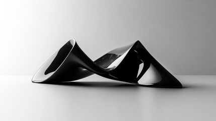 Poster - Abstract monochrome geometric shape on a white background