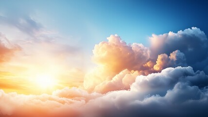 Canvas Print - The sky is filled with clouds and the sun is shining through them