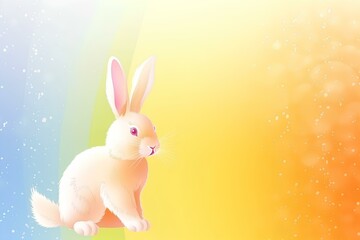 Wall Mural - easter bunny with easter eggs