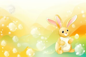 Wall Mural - easter bunny with eggs