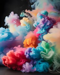 Wall Mural - Abstract Colorful Smoke Background