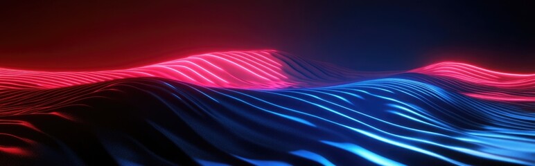 Aufkleber - 3D illustration of blue wave like stripes creating a futuristic background