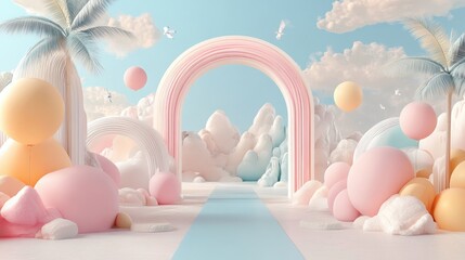Poster - 3D illustrated backdrop design