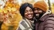 © SHI - A stylish couple with a sunny smile in a natural autumn scene