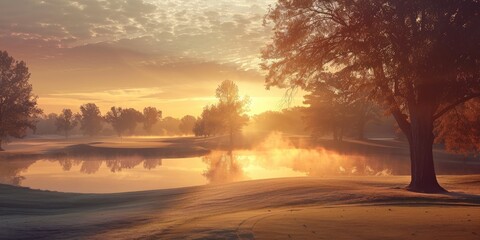 Wall Mural - Golf Course at Sunrise