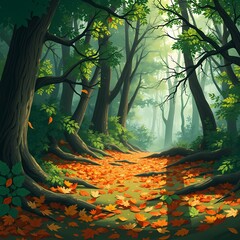 Wall Mural - forest in the morning