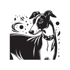 Wall Mural - Greyhound dog vector, art illustration, Greyhound dog vector, silhouette, logo design black and white style 