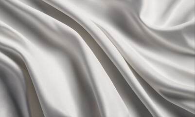 Wall Mural - White fabric with soft, flowing folds