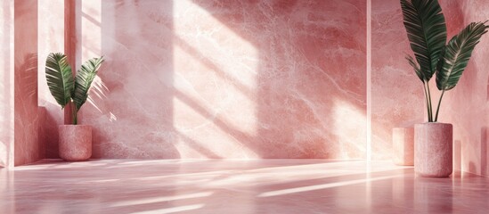 Poster - 3D rendering of natural pink marble