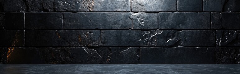 Poster - 3D rendering of a dark wall background