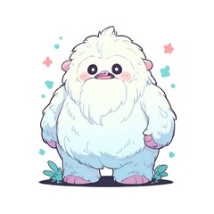 Poster - Cute Cartoon Yeti Illustration