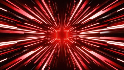 Poster - Geometric Tech Abstract Background with Red and Black Contrast Stripes