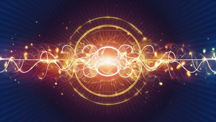 Poster - Glowing magical light trail with explosion effect on transparent background.