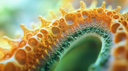 Poster - Abstract Macro of a Golden and Green Organic Form