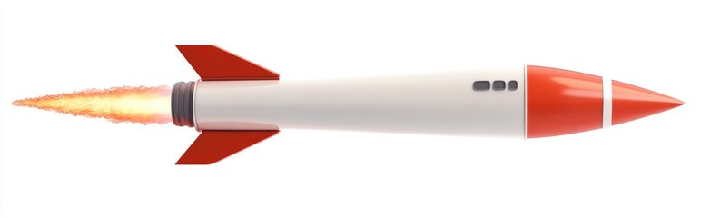 Aufkleber - Spaceship concept illustrated by a Rocket icon in a 3D cartoon rendering Isolated and flat design