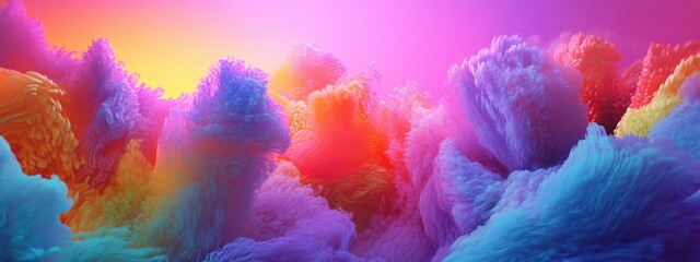 Poster - Color Dream series featuring a composition of gradients and spectral hues in a 3D cartoon rendering embodying themes of imagination creativity and art painting within the Paint Movement