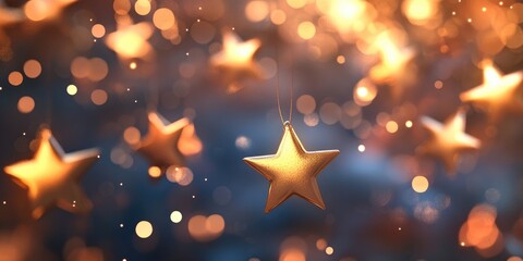 Fototapete - festive christmas background featuring 3d cartoon rendering with an elegant abstract design of bokeh