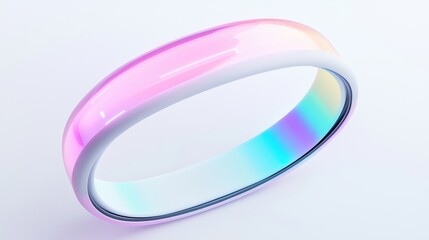 Canvas Print - Abstract Pink and Blue  D Ring with Iridescent Gradient