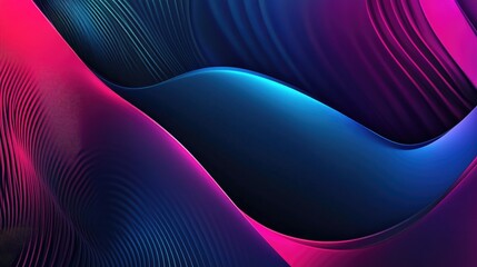 Poster - Abstract dark neon gradient background with vibrant colors featuring a 3D rendered illustration