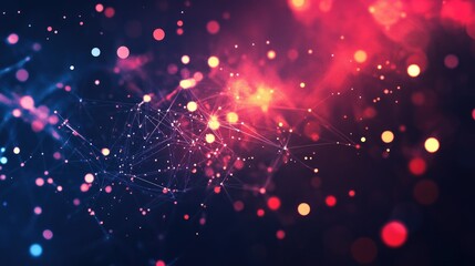 Poster - Abstract digital backdrop featuring cybernetic particles Illustration