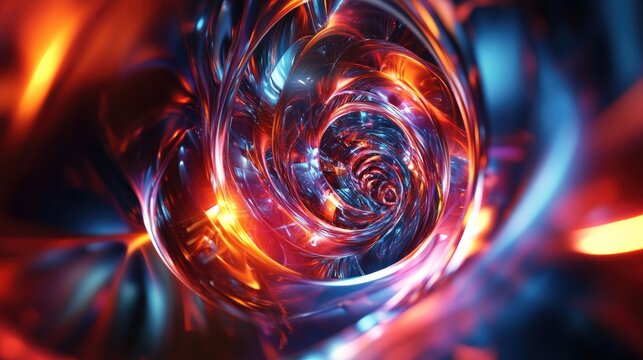 Abstract fractal light background in 3D rendering