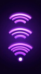 Wall Mural - Wi-Fi signal, abstract waves, pulsing glow, dark gradient background