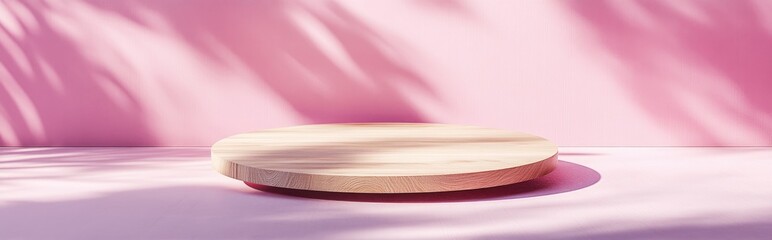 Poster - 3D rendered wood mockup featuring a pink backdrop ideal for display