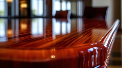 Aufkleber - Close-up of a Polished Wooden Table Surface