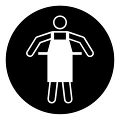 Wall Mural - ISO mandatory safety signs_use protective apron_symbol and pictogram only_black and white edition	
