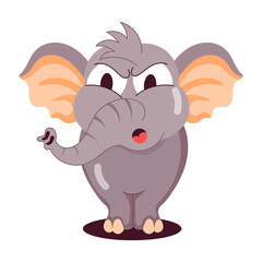 Canvas Print - Cartoon style sticker of angry elephant 

