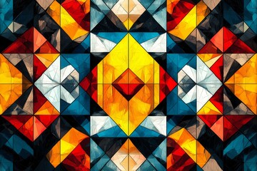 Abstract Geometric Pattern with Vibrant Colors created with Generative AI