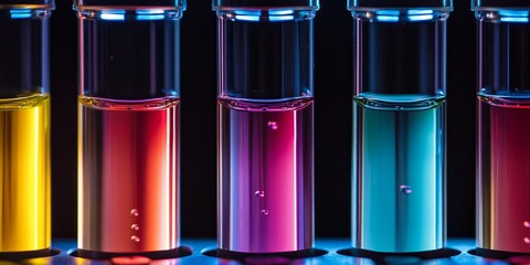 Wall Mural - a chromatography setup, with solvents moving up a strip and separating into distinct bands
