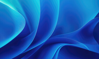 Abstract blue fabric with soft, flowing curves