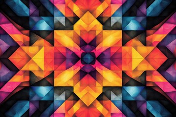 Abstract Geometric Pattern with Vibrant Colors created with Generative AI