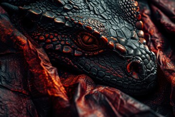 Poster - Detailed close-up of a dragon's scaly skin