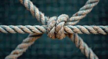 Closeup of a knotted rope