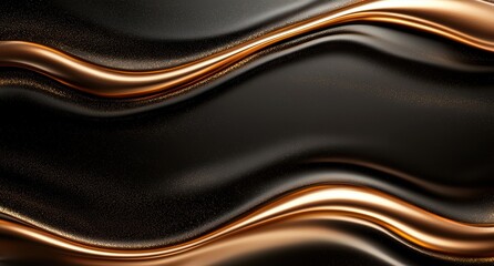 Poster - Flowing golden waves of abstract background