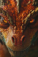 Poster - Close-up of a vibrant dragon scale texture