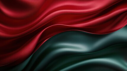 Poster - Flowing red and green fabric abstract background