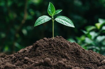 Canvas Print - young plant growing in soil