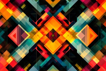 Abstract Geometric Pattern with Vibrant Colors created with Generative AI