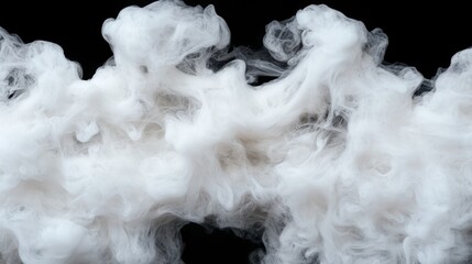 Wall Mural - Swirling white smoke on black background