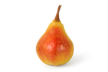 Fresh natural pear on a white background. A large ripe pear.