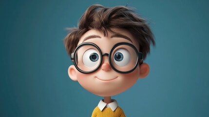 Sticker - Cartoon character wearing glasses