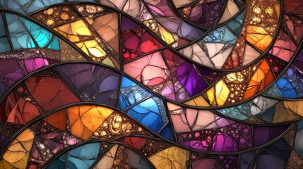 Poster - 3D rendering of a stained glass background