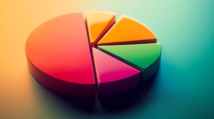 Poster - A close-up of a pie chart showing budget breakdown, with each slice highlighted and labeled for clarity, set against a subtle gradient background