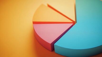 Poster - A close-up of a pie chart showing budget breakdown, with each slice highlighted and labeled for clarity, set against a subtle gradient background
