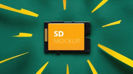 Poster -  Isolated SD card mockup featuring blank space for customizable image and text