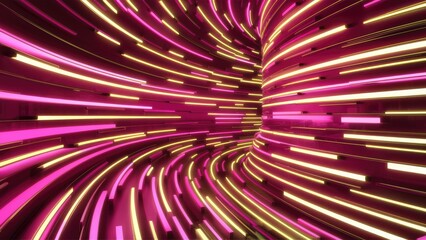 Poster - Luxury abstract background featuring pink and yellow lines, showcasing a rich, futuristic business aesthetic with modern 3D rendering and illustration.